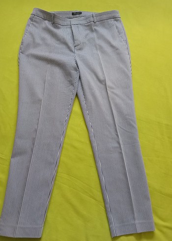 LC Waikiki Lacivert Çizgili Kadın Kumaş Pantolon