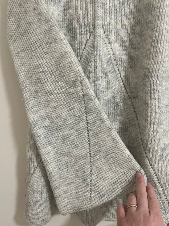 Gri Yüksek Yakalı Kadın Triko Kazak - Görsel 3