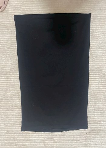 Drapeli Siyah Midi Hamile Eteği - Görsel 6