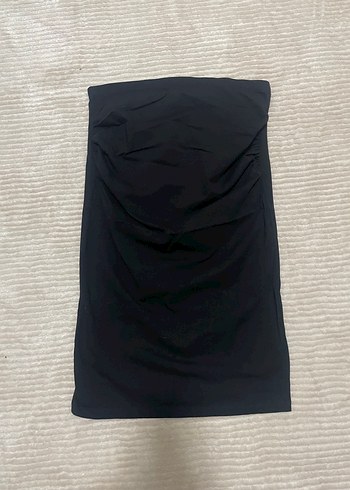 Drapeli Siyah Midi Hamile Eteği - Görsel 5