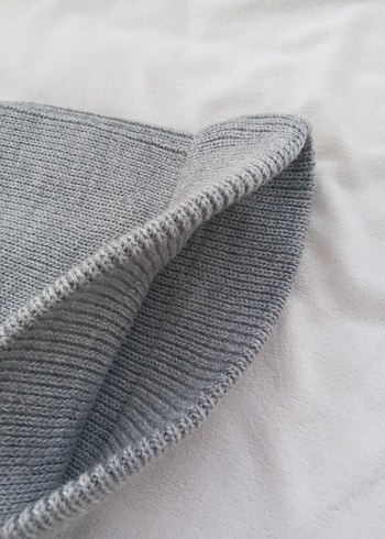 Kadın Örgü Yün Bere - Gri ve Bej - Görsel 3