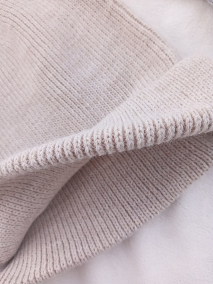 Kadın Örgü Yün Bere - Gri ve Bej - Görsel 2