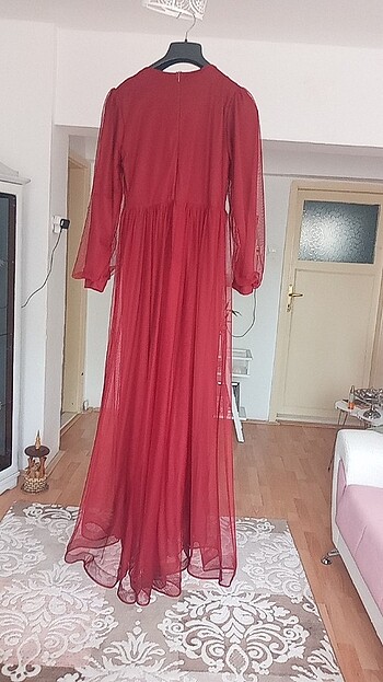 42 Beden bordo Renk Abiye elbise