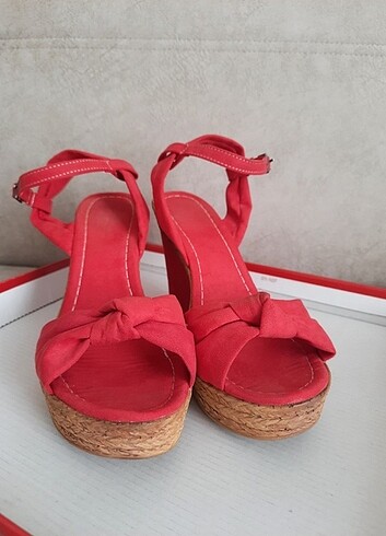 Diğer Kırmızı Dolgu Topuklu Ayakkabı