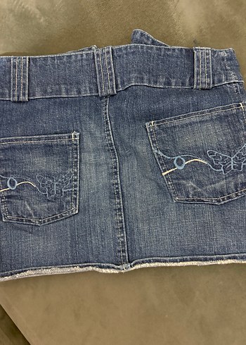 xs Beden Kadın Mavi Denim Mini Etek vintage