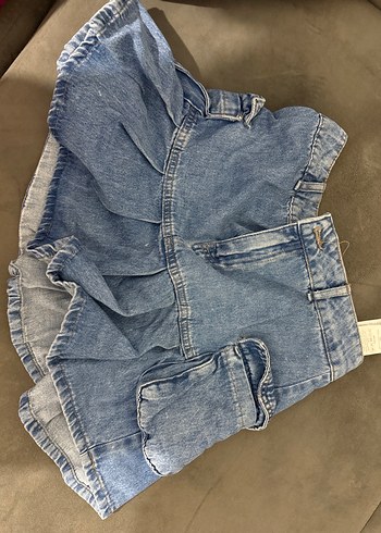 Koton Kot Kumaş Mini Etek, Fırfırlı, Rahat Kesim