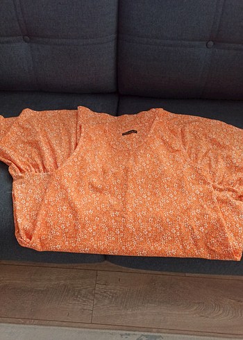 xl Beden turuncu Renk Turuncu Bohem Renkli Midi Elbise