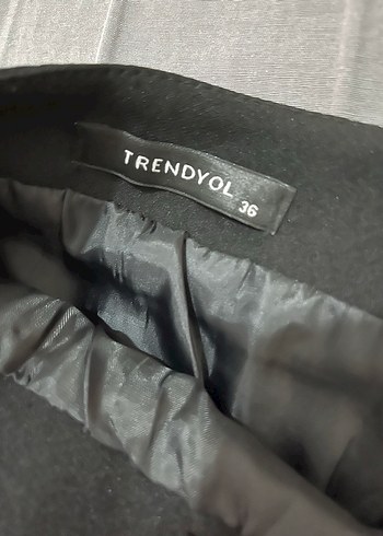 Trendyol & Milla Düğmeli Siyah Midi Mini Etek