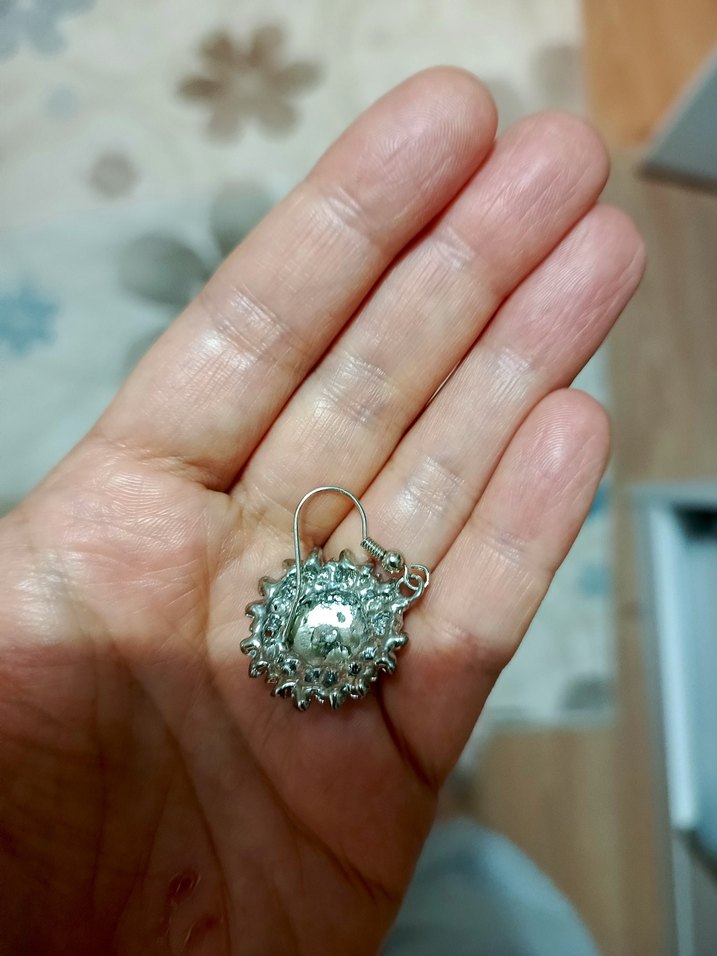 Gri Boncuk İşlemeli Vintage Takı Seti - Görsel 3