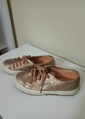 Bej Parlak Platform Topuklu Kadın Spor Ayakkabı - Görsel 2