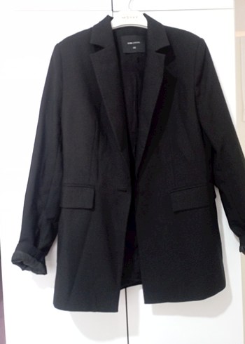 LC Waikiki Siyah Kadın Midi Blazer Ceket