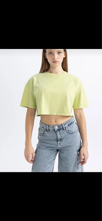 Soluk efektli Basic Tshirt