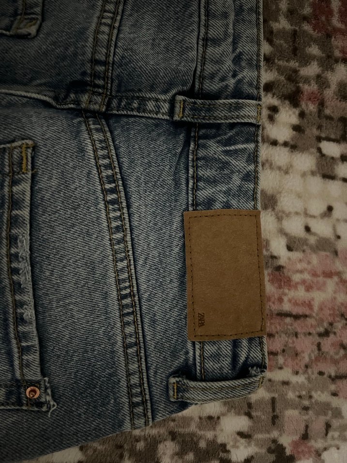 Gri Bağlama Desenli Midi Kadın Kot Pantolon - Görsel 5