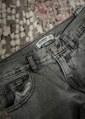 Gri Bağcıklı Regular Fit Kadın Kot Pantolon - Görsel 3