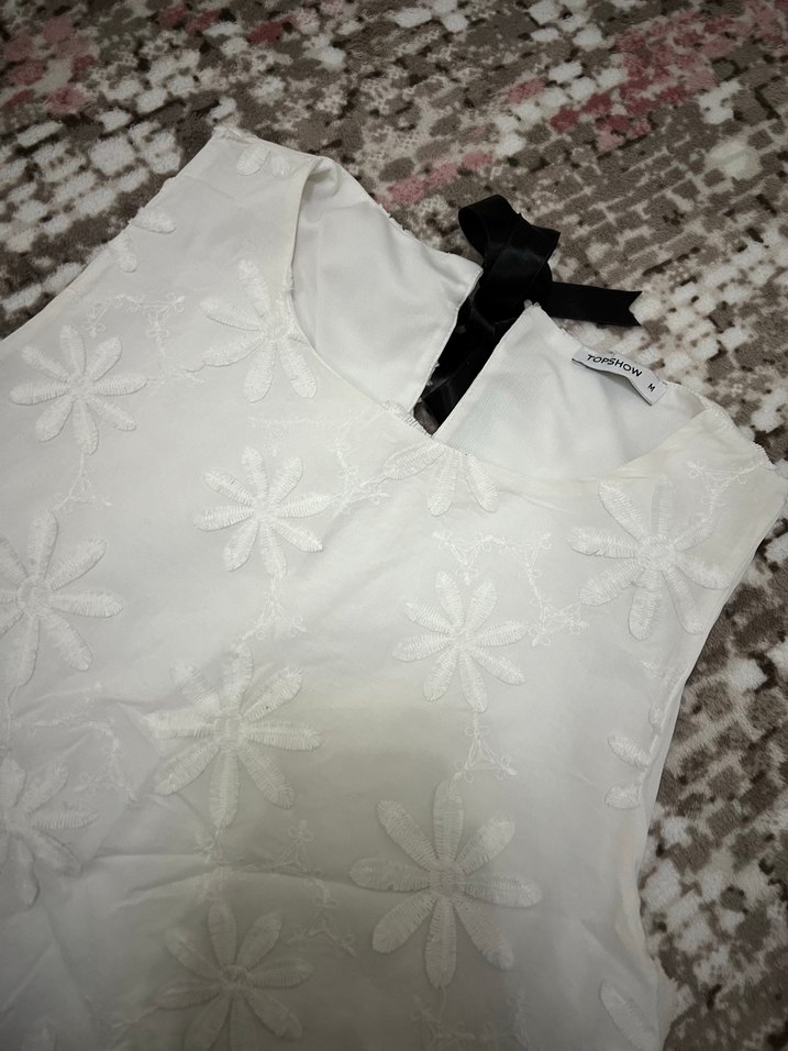 Beyaz sıfır kol crop - Görsel 2