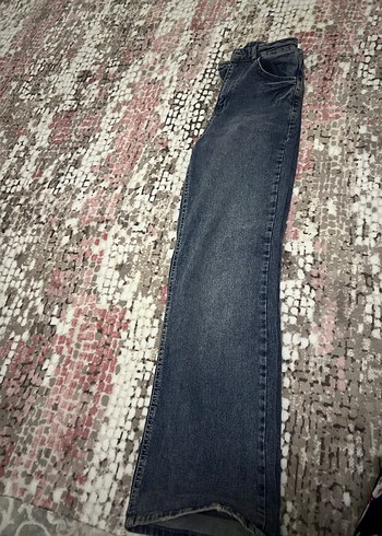 Gri Batik Desenli Midi Boy Kadın Kot Pantolon - Görsel 2