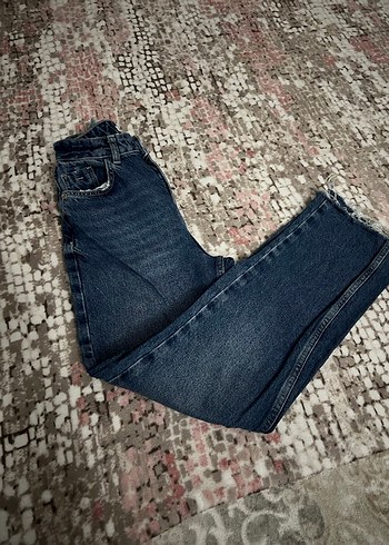 Kadın Lacivert Denim Salaş Midi Kot Pantolon - Görsel 2