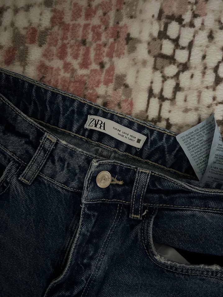 Kadın Lacivert Denim Salaş Midi Kot Pantolon - Görsel 4