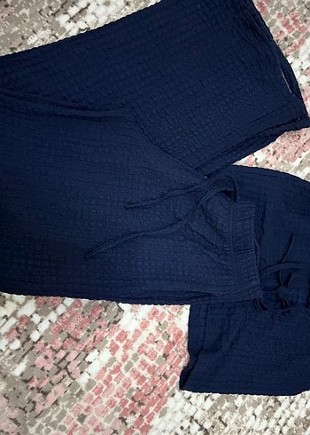 Lacivert Keten Mini Bohem Yelek - Görsel 5