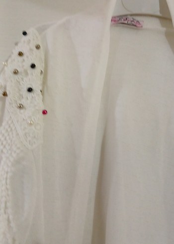 Nakışlı Beyaz Bohem Kadın Uzun Kollu Uzun Elbise - Görsel 3