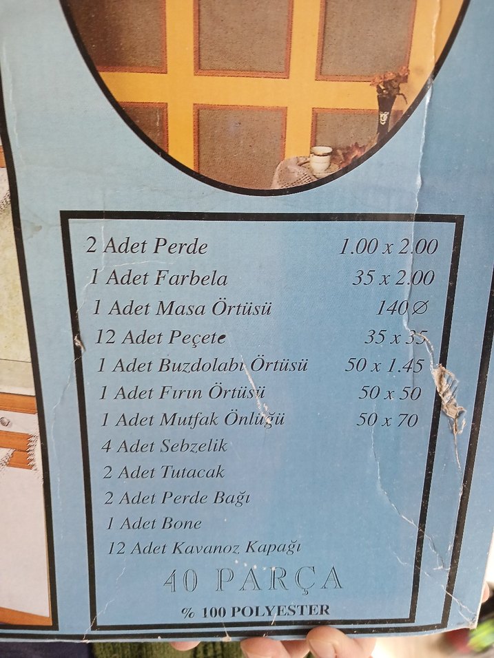 İşlemeli Beyaz mutfak seti - Görsel 3