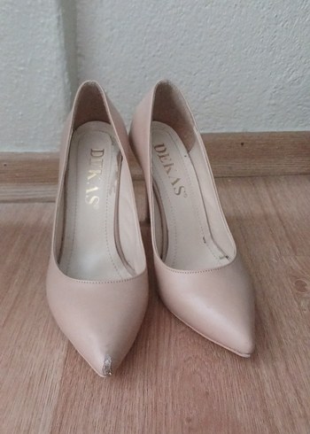 Bej Süet Stiletto Kadın Topuklu Ayakkabı