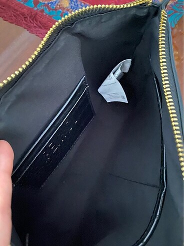 Krokodil desenli siyah el portföy - Görsel 5