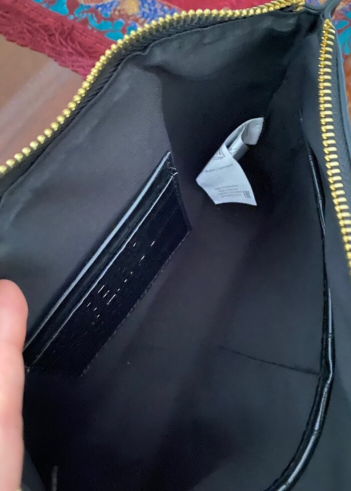 Krokodil desenli siyah el portföy - Görsel 5