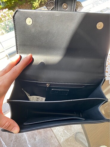 Askılı taşlı mini çanta - Görsel 5