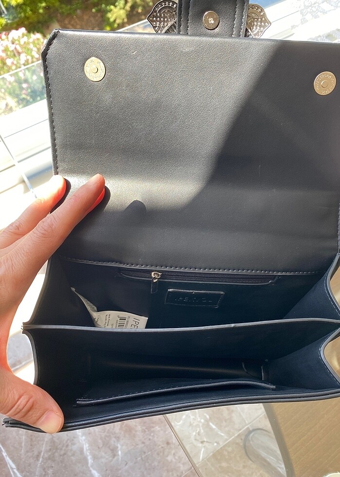 Askılı taşlı mini çanta - Görsel 5