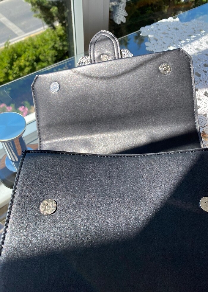 Askılı taşlı mini çanta - Görsel 4