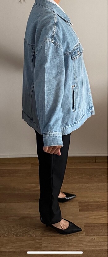 Buz mavisi jeans ceket - Görsel 6