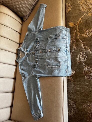 Buz mavisi jeans ceket - Görsel 7