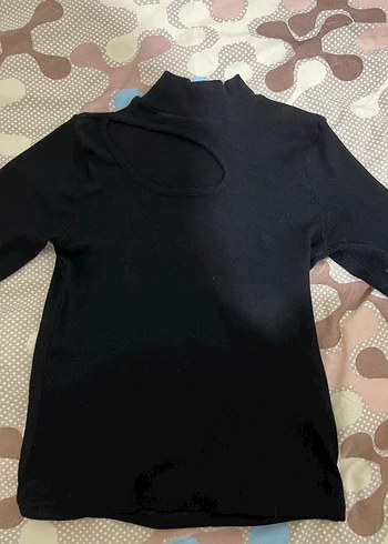 Siyah Yarım Balıkçı Yaka Kadın Kazak