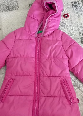 Kız Çocuk Pembe Kapüşonlu Fermuarlı Mont