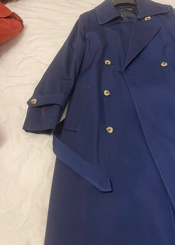 Gusto Klasik Mavi Kadın Trençkot - Görsel 6
