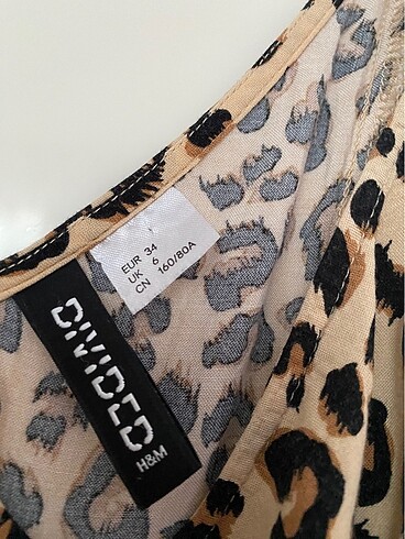 34 Beden H&M leopar elbise