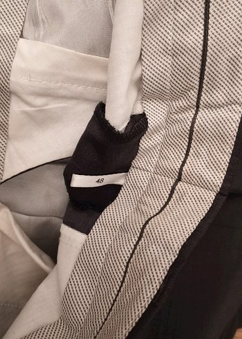 Siyah Pilili Kumaş Pantolon - Görsel 4