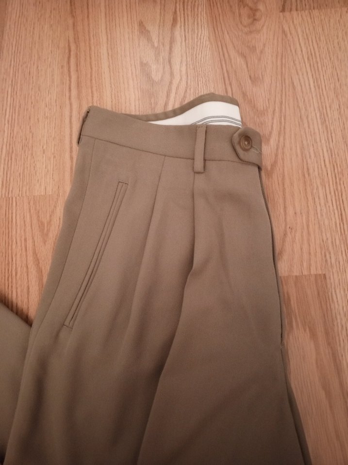 Bej Keten erkek Kumaş Pantolon - Görsel 4