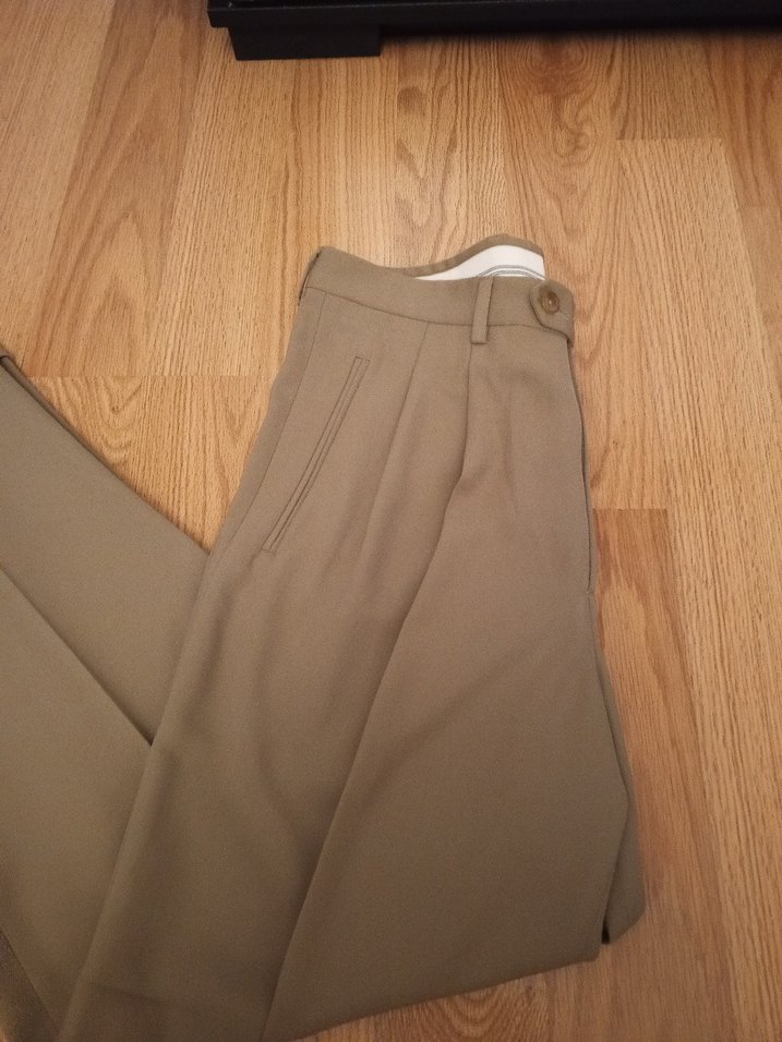 Bej Keten erkek Kumaş Pantolon - Görsel 2