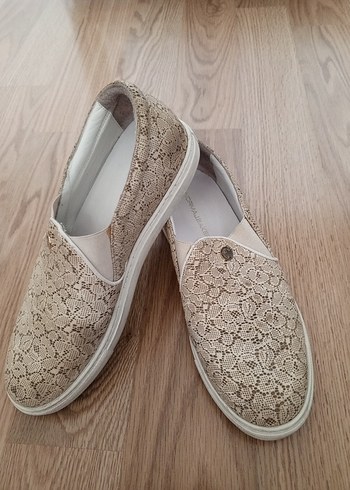 Bej Dantel Detaylı Kadın babet ayakkabı - Görsel 6