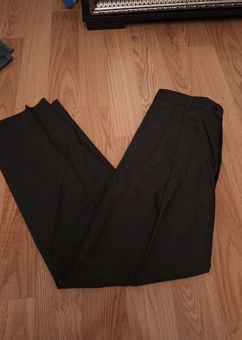 Düz Siyah Erkek Ofis Kumaş Pantolon - Görsel 2