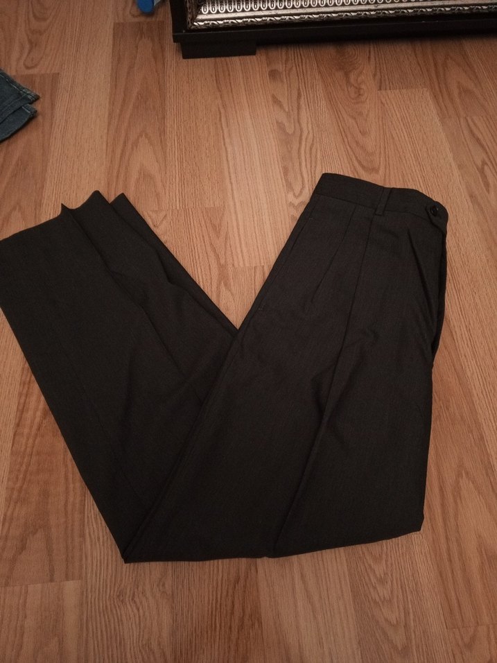 Düz Siyah Erkek Ofis Kumaş Pantolon - Görsel 2