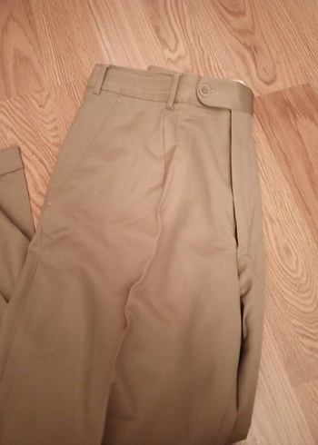 Bej erkek Normal Kesim Kumaş Pantolon - Görsel 3