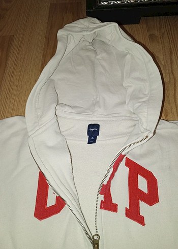 10 Yaş Beden beyaz Renk Kapüşonlu Beyaz Erkek Çocuk Fermuarlı Sweatshirt