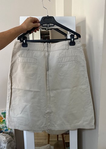 Bel Detaylı Keten Mini Etek - Görsel 2