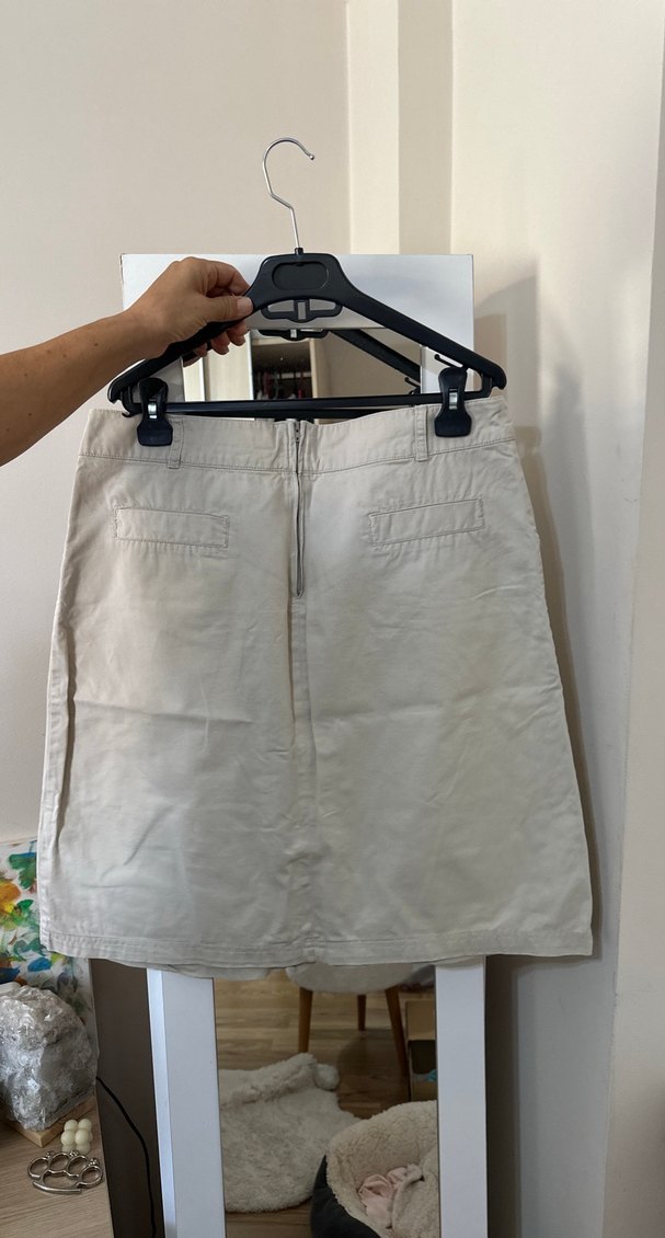 Bel Detaylı Keten Mini Etek - Görsel 2