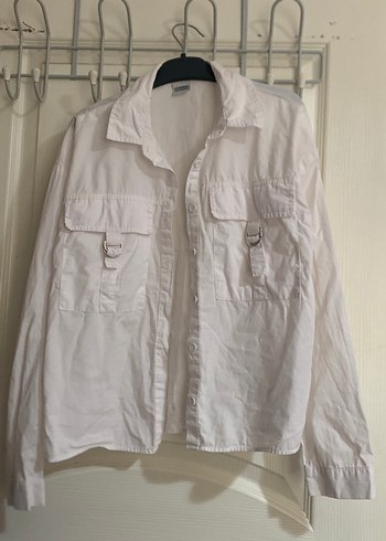 Uzun Kollu Beyaz Keten Gömlek - Görsel 2