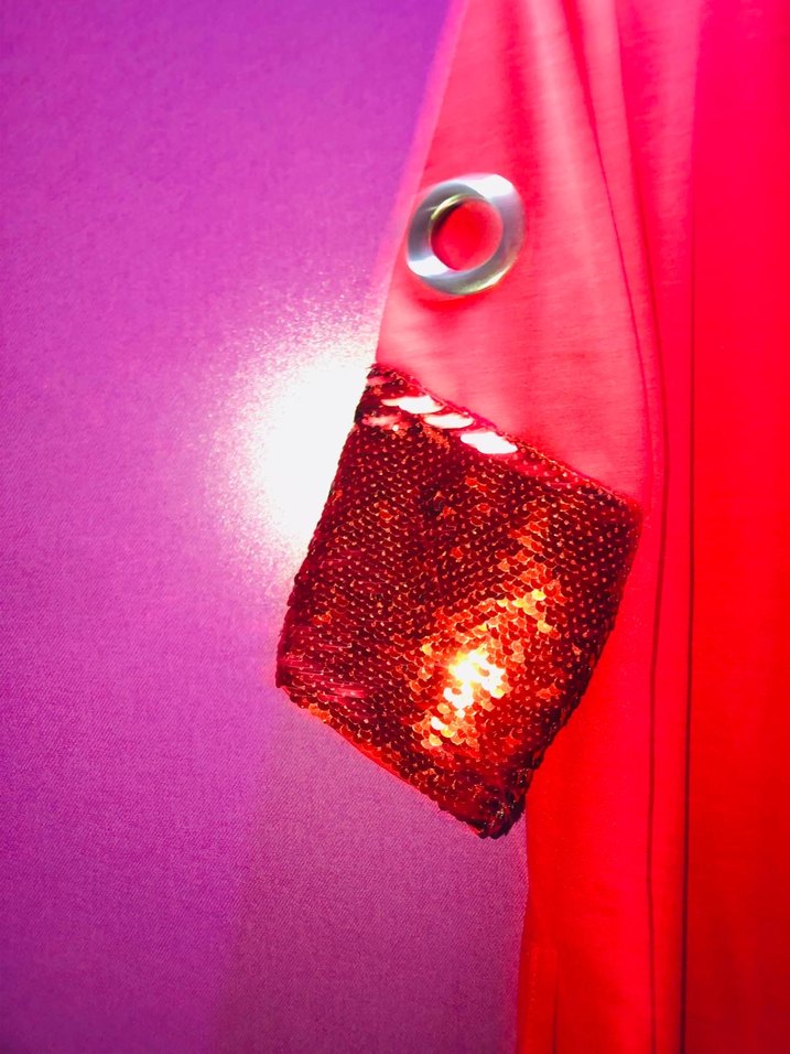 Parlak Pembe Uzun Kollu Pop Kültür Kadın çeket - Görsel 2