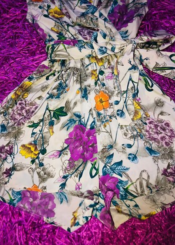 Çiçek Desenli Bohem Kısa Tulum - Görsel 3